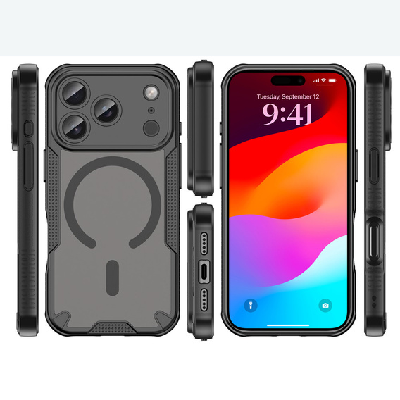 Case for iPhone 17 Pro, for MagSafe, armoured, black