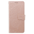 Flip case for Xiaomi Poco X6 5G, Butterfly, pink rose gold