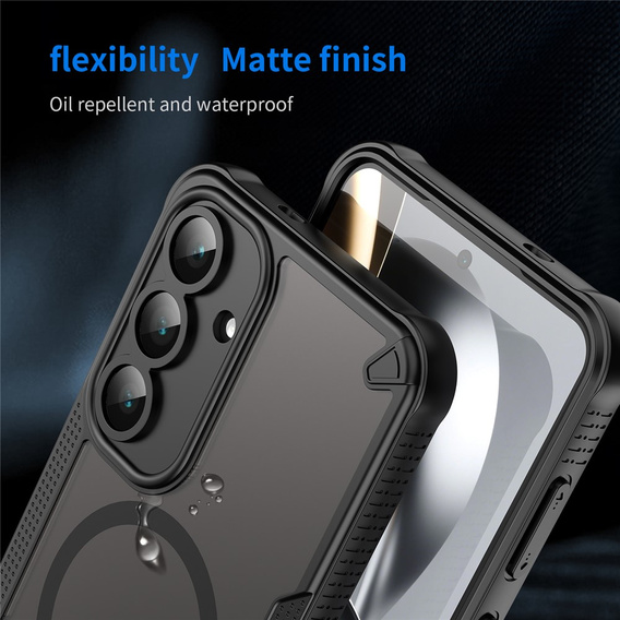 Armoured case for Samsung Galaxy S25 FE, for MagSafe, matt black