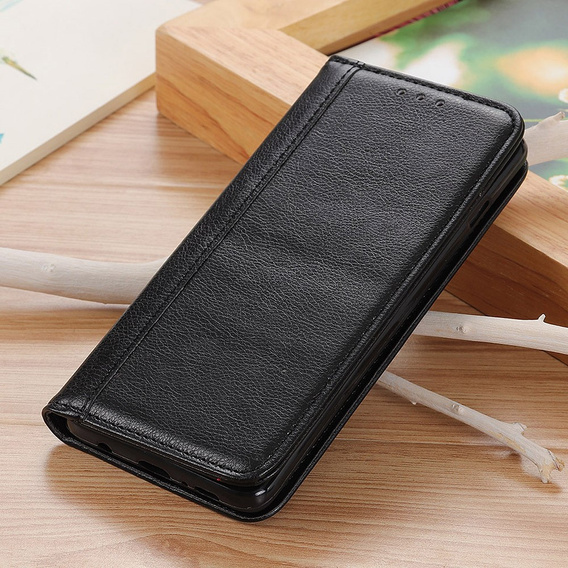 Case for Sony Xperia 10 V, Wallet Litchi Leather, black