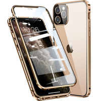 Case for iPhone 12 Pro, Magnetic Dual Glass, gold