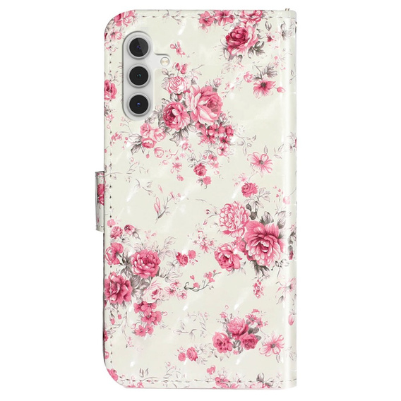 Flip case for Samsung Galaxy A35 5G, Wallet, Roses white