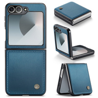 Case for Samsung Galaxy Z Flip7 FE / Z Flip6, CASEME Litchi Leather, blue
