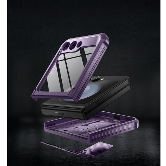 Armored Case for Samsung Galaxy Z Flip 5 5G, Dexnor Clip Holder, purple