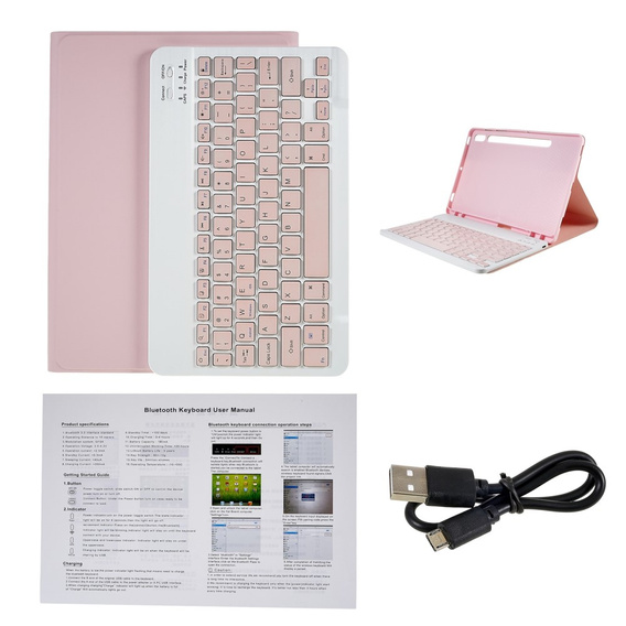 Case + keyboard Samsung Galaxy Tab S7 T870/T875 / S8, Pen Slot, pink rose gold