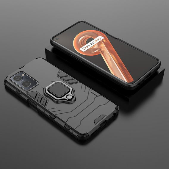 Case for Realme 9i / Oppo A96, Kickstand Ring, black