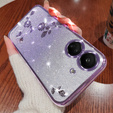 Case for Xiaomi Redmi 13C / Poco C65, Glitter Flower, purple