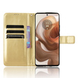 Flip case for Motorola Edge 50 Ultra, Crazy Horse Wallet, gold