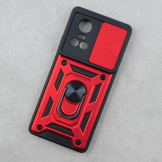 Case for Oppo Reno 10 / 10 Pro, CamShield Slide, red