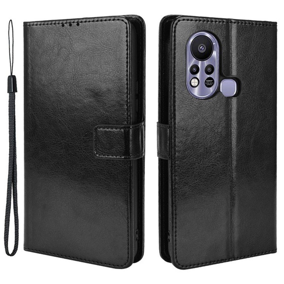 Flip case for Infinix Hot 11s, Crazy Horse Wallet, black