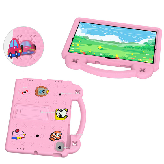 Children's case for Samsung Tab A8 10.5 X200 / X205, Cute Patterns, with stand, pink