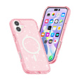 Case for iPhone 17, for MagSafe, glitter, translucent pink