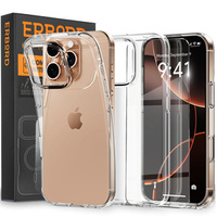 Case for iPhone 16 Pro Max, ERBORD Slim, transparent + 9H glass
