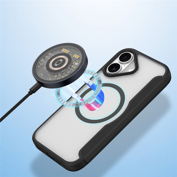 Dux Ducis case for iPhone 17, Skin X Pro, with flap, for MagSafe, black