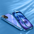 Case for iPhone 16, Magnetic Dual Glass, blue