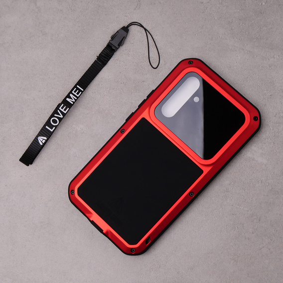 Love Mei Case for Samsung Galaxy A54 5G, armored with glass, red