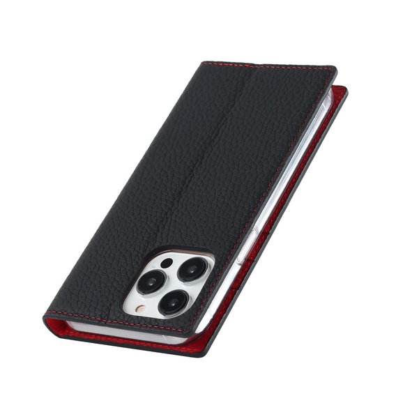 Flip case for iPhone 15 Pro Max, Litchi Skin Grain, black