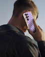 Case for Samsung Galaxy S25 Ultra, Leather Rhombus, purple