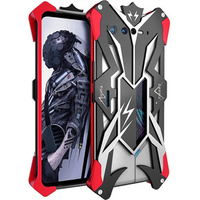 Armored case for Asus ROG Phone 6 5G, Aluminum Alloy, black / red