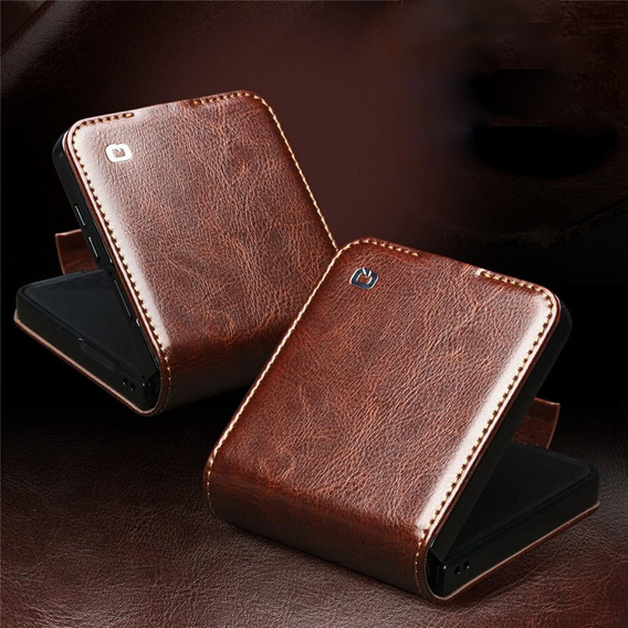 Brown leather wallet case for Samsung Galaxy Z Flip7