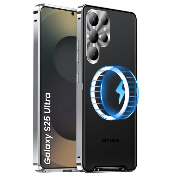 Camera Protection Case for Samsung Galaxy S25 Ultra, CamShield MagSafe, silver