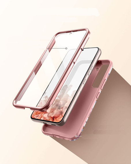 Case for Samsung Galaxy S22, Suritch Full Body Marble, pink