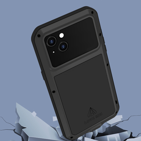 Love Mei Case for iPhone 14, armored with glass, black