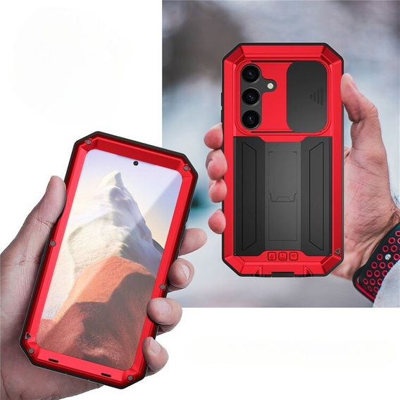 Armored case for Samsung Galaxy S24, R-JUST, red