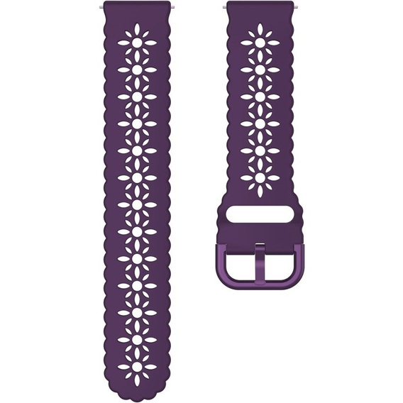 Silicone strap for 22mm Soft Hollowed-out, Dark Purple