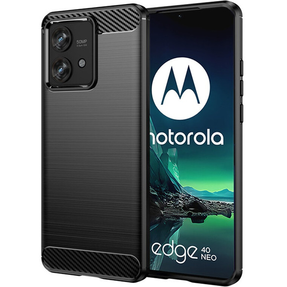 Case for Motorola Edge 40 Neo, Carbon, black