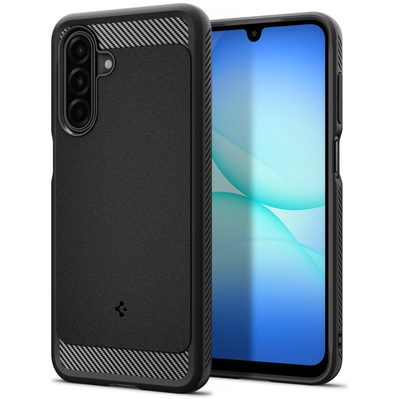 Spigen case for Samsung Galaxy A16 4G/ 5G, Rugged Armor MagSafe, black + Tempered Glass 9H