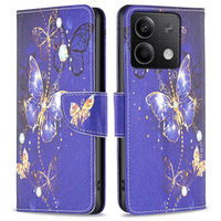 Flip case for Xiaomi Redmi Note 13 5G, Wallet, Butterflies purple