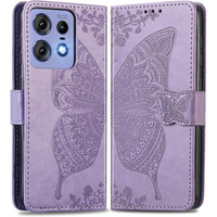 Flip case for Motorola Edge 50 Pro, Butterfly, purple