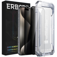2x Privatization Tempered Glass for iPhone 15 Pro Max, ERBORD 9H Easy App Anti-Peep