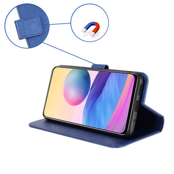 Flip case for Xiaomi Redmi A3, Wallet Smart Magnet, blue