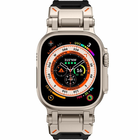 ERBORD ProTech Strap for Apple Watch 1/2/3/4/5/6/7/8/9/SE/Ultra/Ultra 2 42/44/45/49MM, Black.