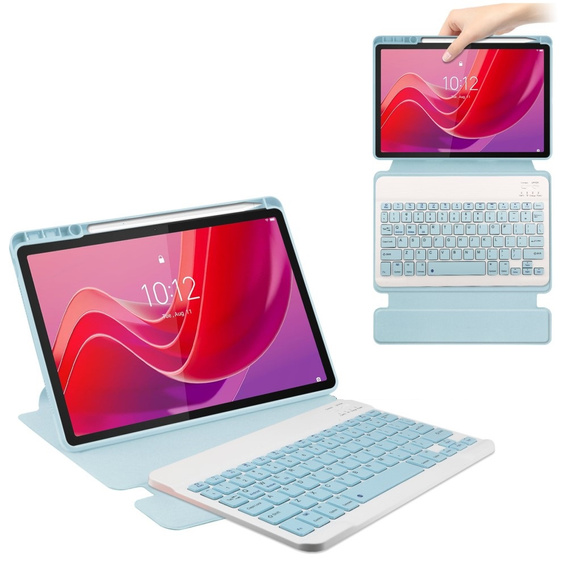 Keyboard case for Lenovo Tab M11, Rotary 360° Leather, light blue