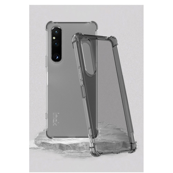 IMAK case for Sony Xperia 1 V, Dropproof, transparent / black