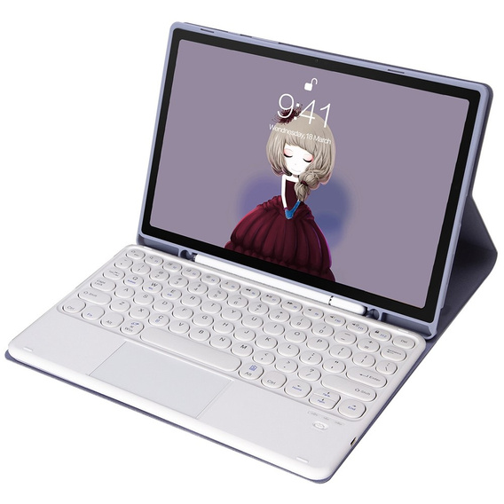 Case + keyboard Samsung Galaxy Tab S6 Lite 2020 P610/P615 / S6 Lite 2022 10.4, Touchpad Pen Slot, purple