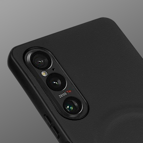 Case for Sony Xperia 1 VI, Leather Hybrid MagSafe, black