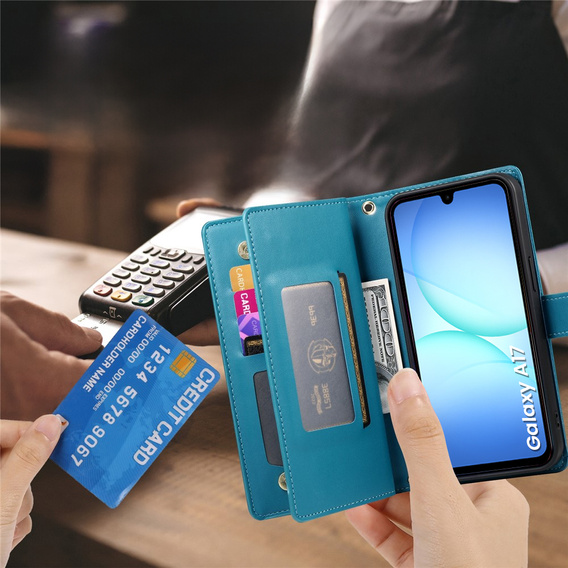 Wallet Zipper Pocket flip case for Samsung Galaxy A17 5G, Wallet Zipper Pocket, blue
