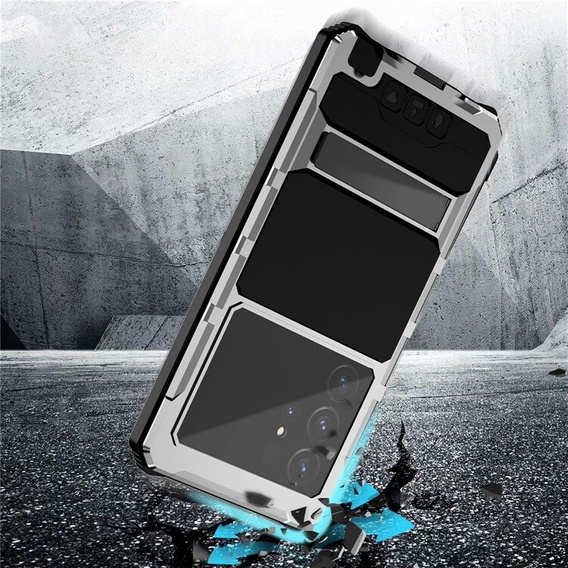 Armored case for Samsung Galaxy S24 Ultra, R-JUST, silver