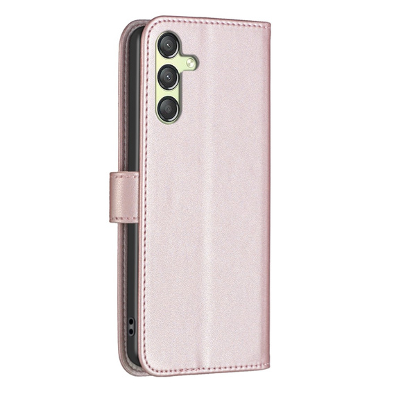 Flip case for Samsung Galaxy A25 5G, BINFEN Wallet, rose gold + 9H glass