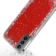 Case for Samsung Galaxy S21, Glittery, red