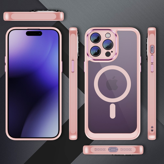 Case for iPhone 15 Pro Max, ERBORD Impact Guard, MagSafe, pink