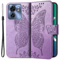 Flip case for Motorola Edge 40, Butterfly, purple