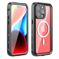 IP68 Waterproof Case for iPhone 15 Pro Max, SHELLBOX MagSafe, black