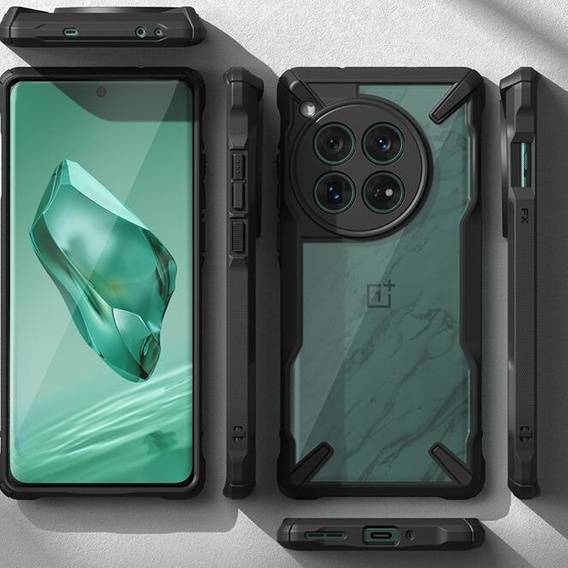 Ringke Fusion X case, transparent/black for OnePlus 12 5G