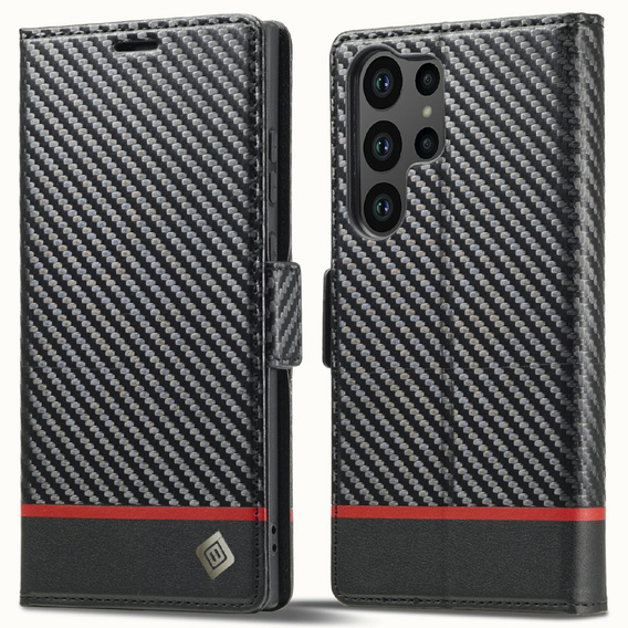 Flap case for Samsung Galaxy S25 Ultra, Carbon LC.IMEEKE, black