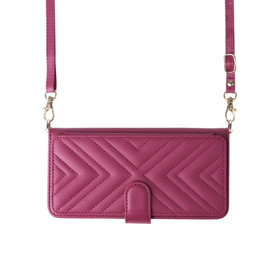 Crossbody Leather Wallet flip case for Samsung Galaxy S25 Edge, maroon